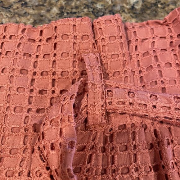 A New Day Tie Paper Bag Eyelet Shorts  - Coral - Size 10 - NWOT - Picture 10 of 11
